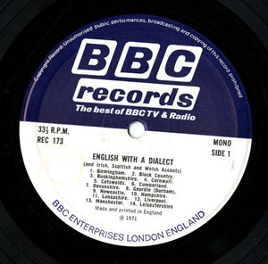 Various - English With A Dialect And Irish, Scottish And Welsh Accents - 1974
