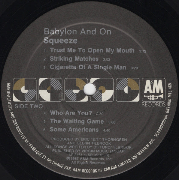 Squeeze - Babylon And On - 1987