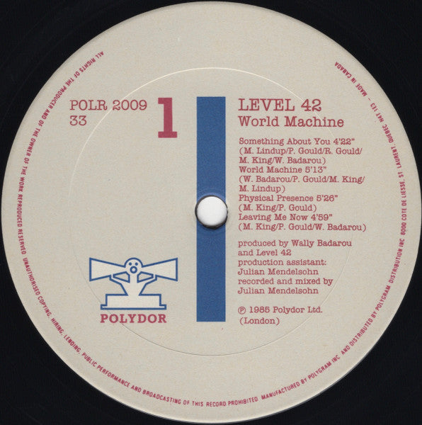 Level 42 - World Machine - 1985