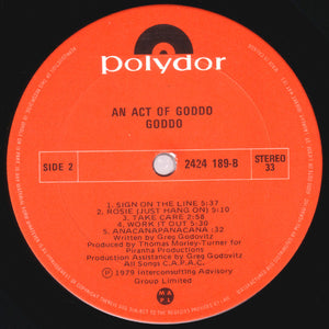 Goddo - An Act Of Goddo Vinyl Record