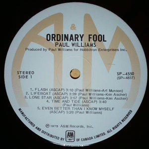 Paul Williams - Ordinary Fool Vinyl Record