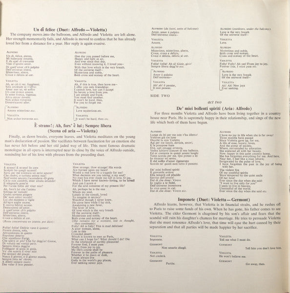 Giuseppe Verdi, Victoria De Los Angeles, Carlo Del Monte, Mario Sereni With The Orchestra Del Teatro Dell'Opera Di Roma And Coro Del Teatro Dell'Opera Di Roma Conducted By Tullio Serafin - La Traviata (Highlights) - 1970