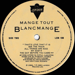 Blancmange - Mange Tout