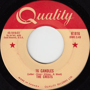 The Crests - 16 Candles / Beside You