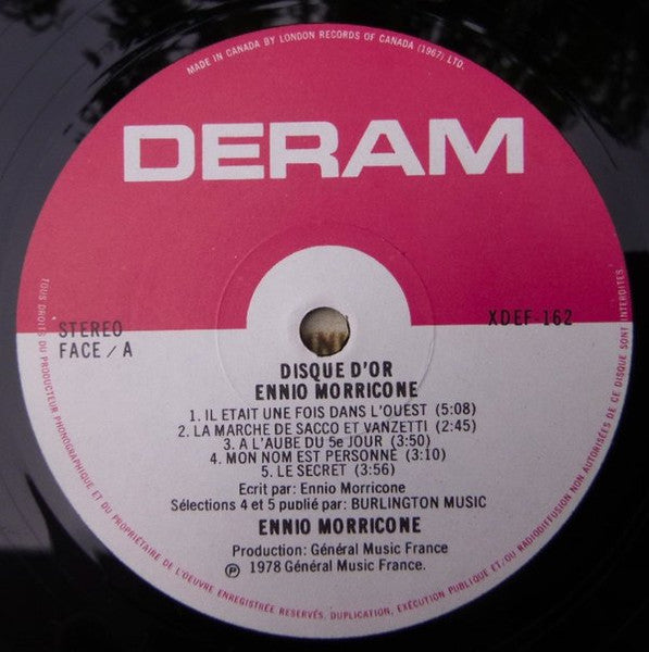 Ennio Morricone - Disque D'or - 1978