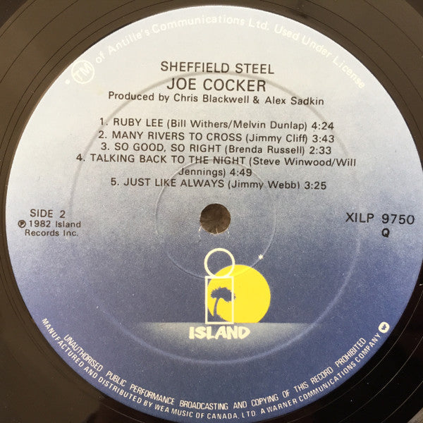 Joe Cocker - Sheffield Steel - 1982