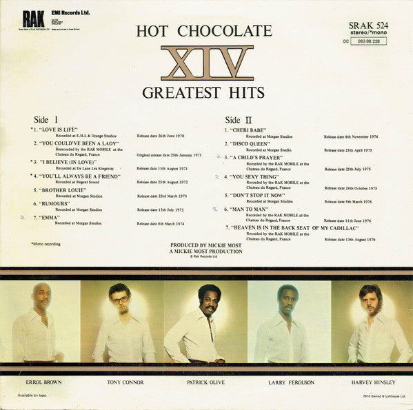 Hot Chocolate - XIV Greatest Hits - 1976