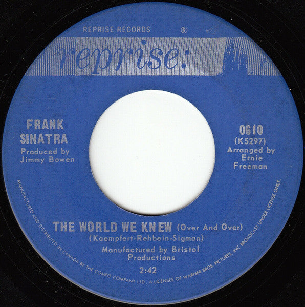 Frank Sinatra - The World We Knew (Over And Over) / You Are There Vinyl Record