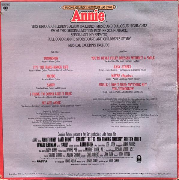 Various - Annie - Original Children's Soundtrack And Story - 1982