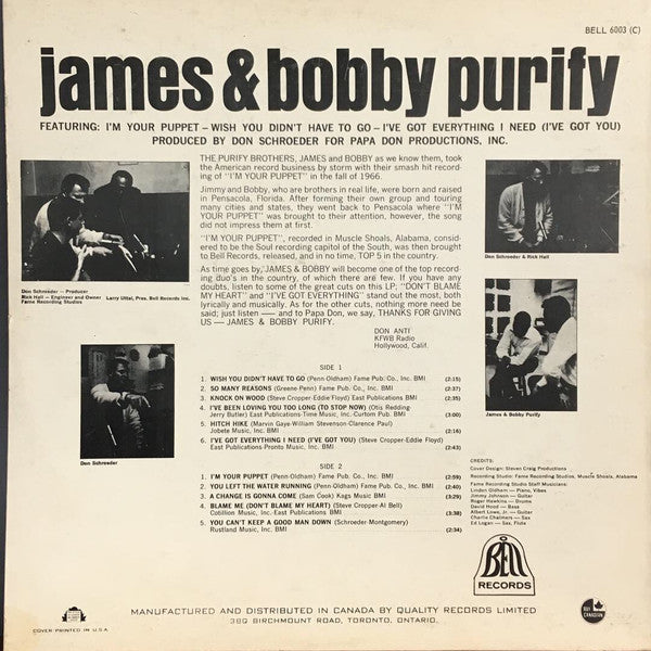 James & Bobby Purify - James & Bobby Purify 