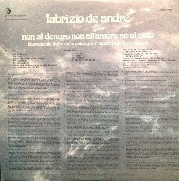 Fabrizio De André - Non Al Denaro Non All'Amore Nè Al Cielo