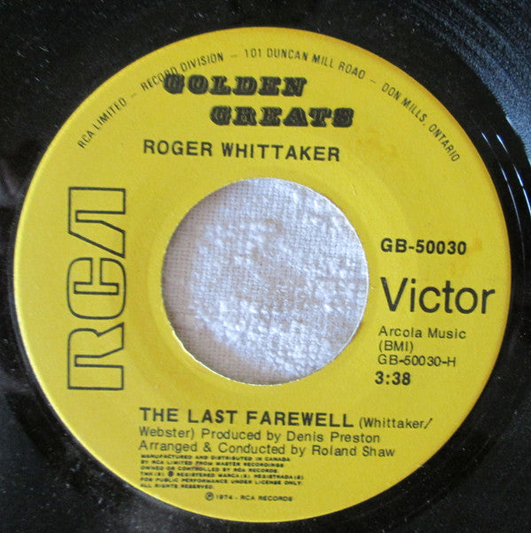 Roger Whittaker - The Last Farewell / Paradise
