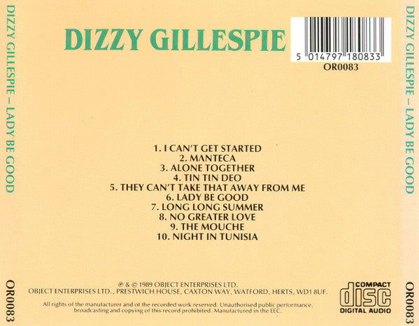 Dizzy Gillespie - Lady Be Good (CD) - 1989