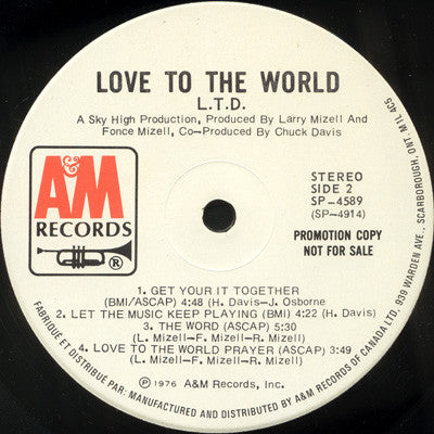 L.T.D. - Love To The World