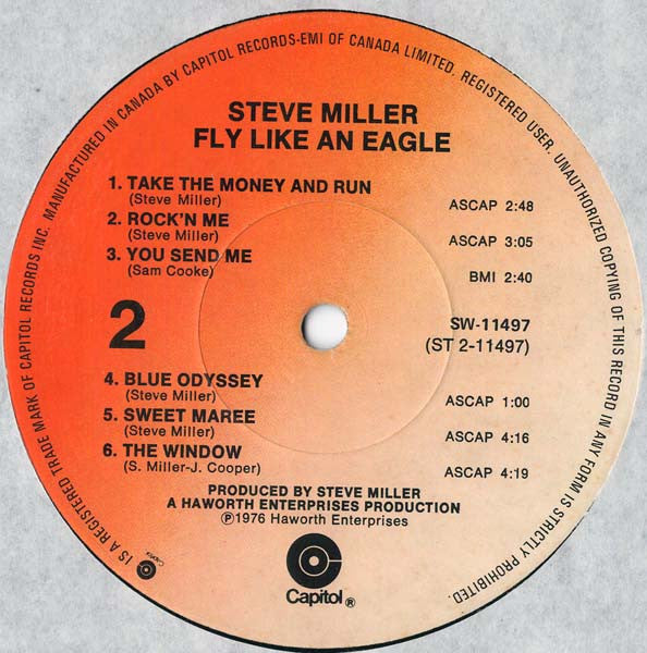 Steve Miller Band - Fly Like An Eagle - 1976