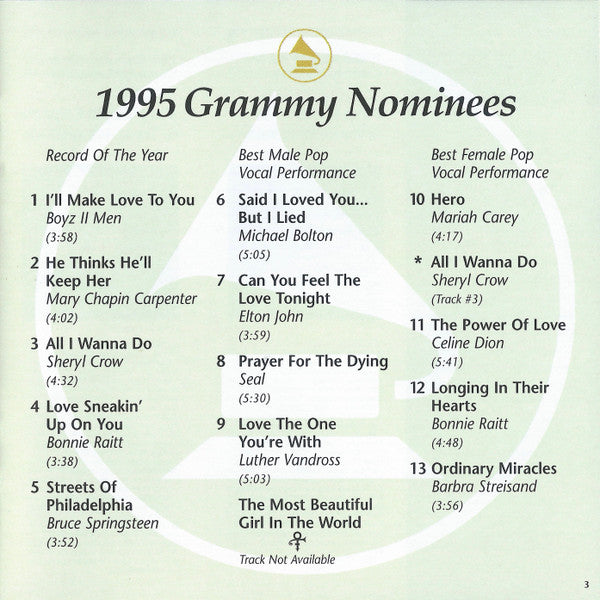 Various - 1995 Grammy Nominees (CD) - 1995