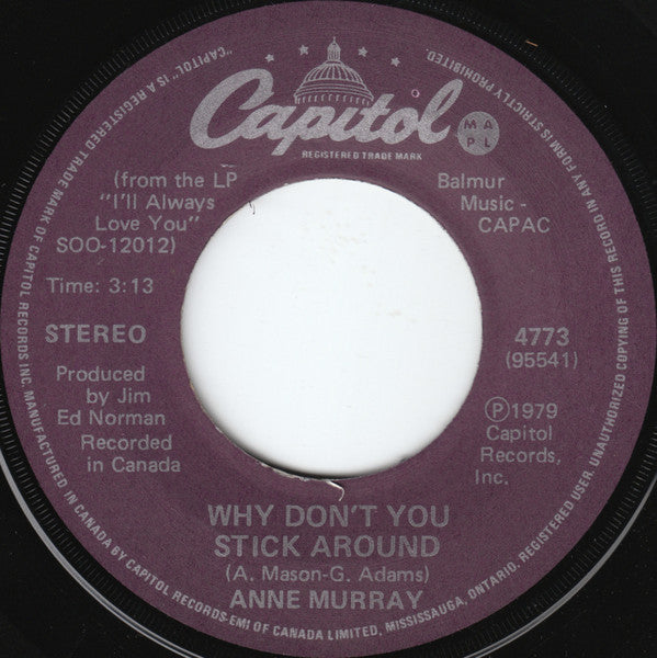 Anne Murray - Why Don't You Stick Around - 1980