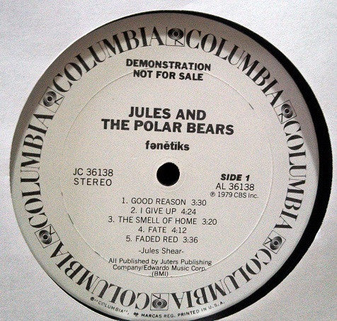 Jules And The Polar Bears - fǝnĕtĭks (Phonetics) - 1979