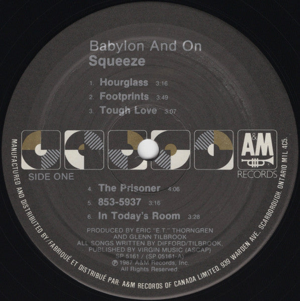 Squeeze - Babylon And On - 1987