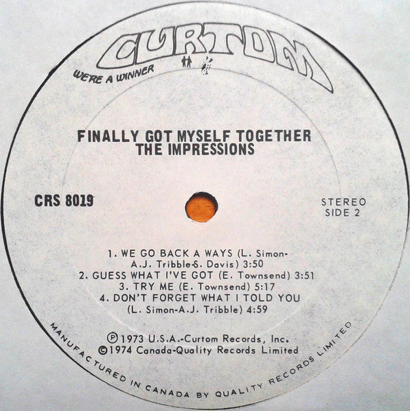 The Impressions - Finally Got Myself Together