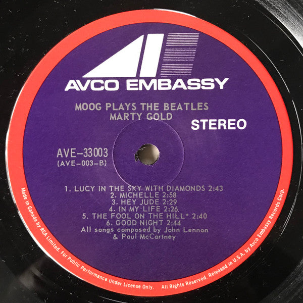 Marty Gold - Moog Plays The Beatles Vinyl Record