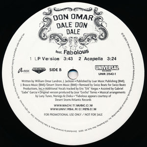 Don Omar,Fabolous - Feat.  Dale Don Dale Vinyl Record