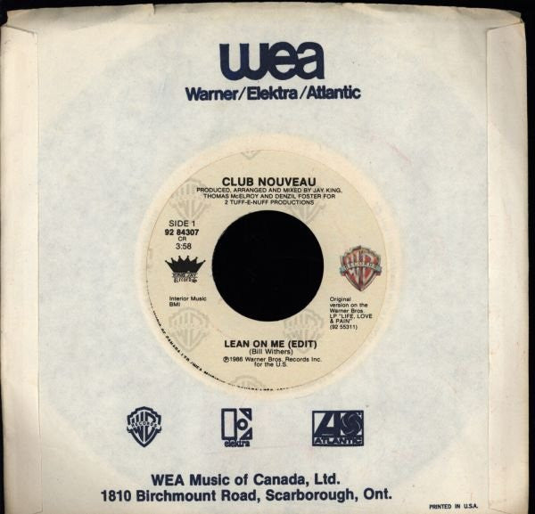 Club Nouveau - Lean On Me - 1986