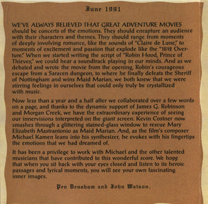 Michael Kamen - Robin Hood: Prince Of Thieves (Original Motion Picture Soundtrack) (CD) - 1991