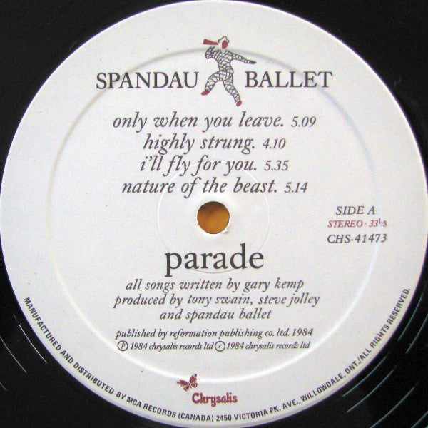 Spandau Ballet - Parade Vinyl Record