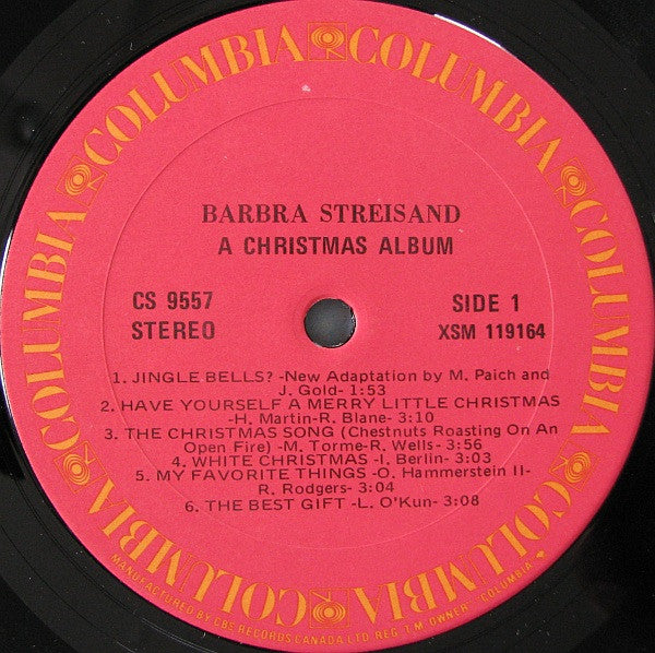 Barbra Streisand - A Christmas Album Vinyl Record