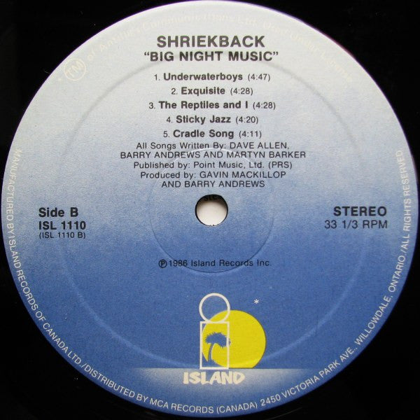 Shriekback - Big Night Music - 1986