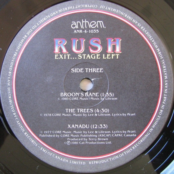 Rush - Exit...Stage Left - 1981