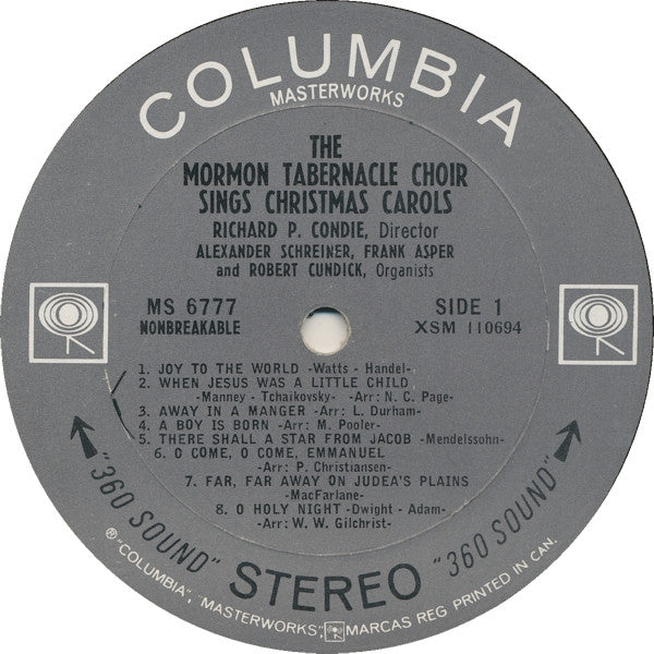 Mormon Tabernacle Choir - Sings Christmas Carols - 1965