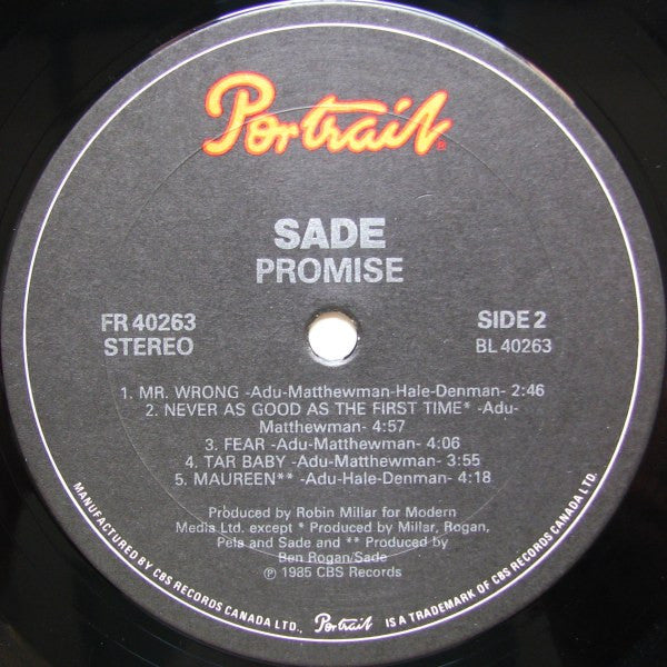 Sade - Promise Vinyl Record