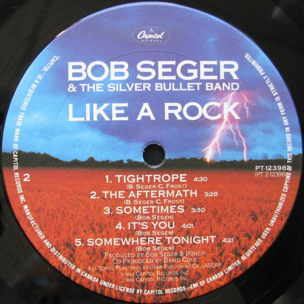 Bob Seger & The Silver Bullet Band - Like A Rock Vinyl Record