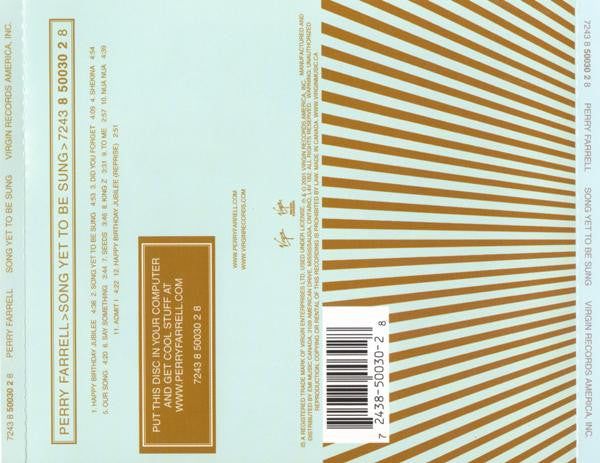 Perry Farrell - Song Yet To Be Sung (CD) - 2001