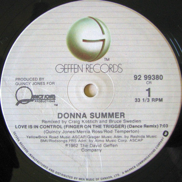 Donna Summer - Love Is In Control (Finger On The Trigger) - 1982