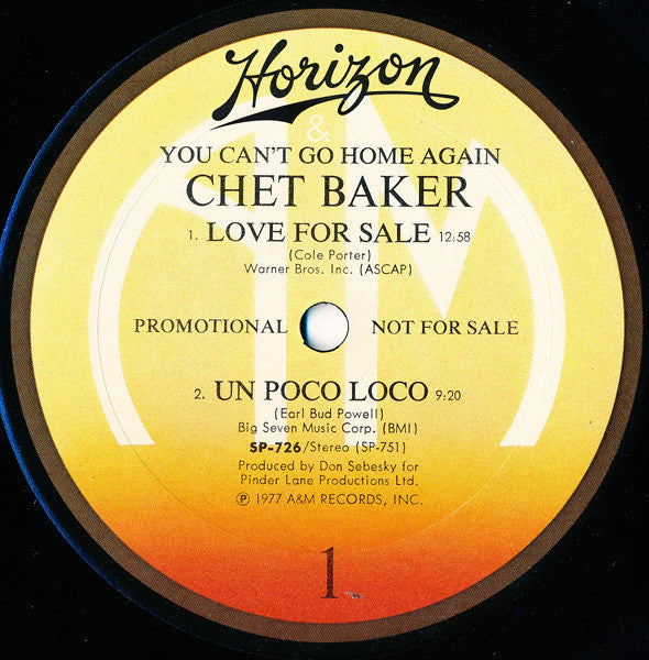 Chet Baker - You Can't Go Home Again - 1977