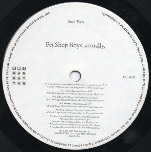 Pet Shop Boys - Actually - 1987