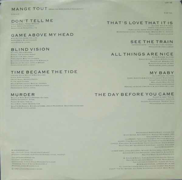 Blancmange - Mange Tout - 1984