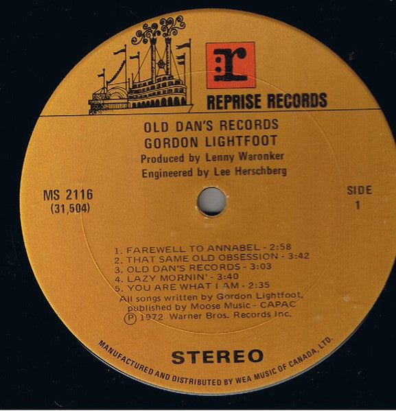 Gordon Lightfoot - Old Dan's Records