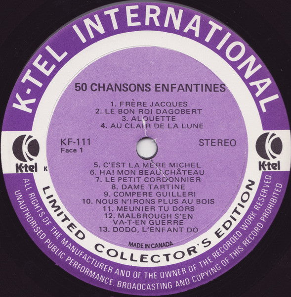 Various - Un Trésor De Musique: 50 Chansons Enfantines -