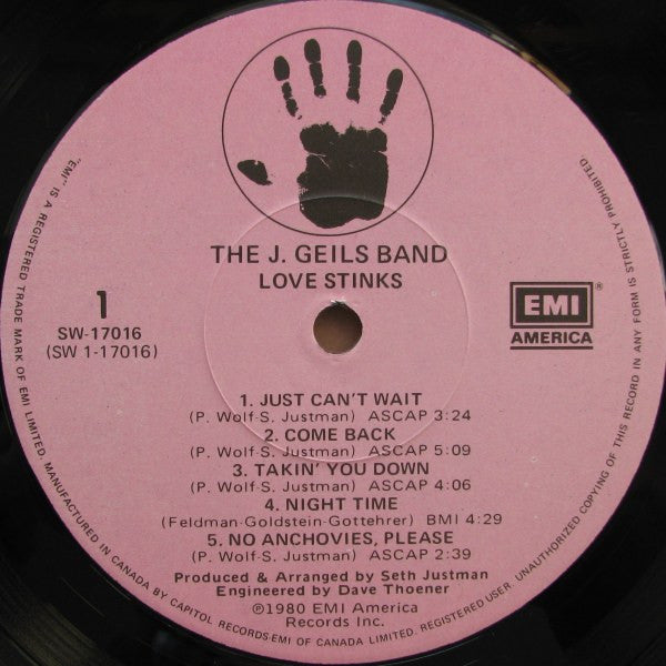 The J. Geils Band - Love Stinks Vinyl Record