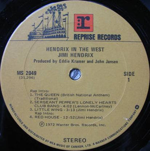 Jimi Hendrix - Hendrix In The West -