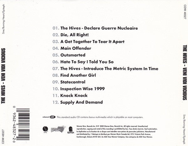 Hives, The - Veni Vidi Vicious (CD) - 2002