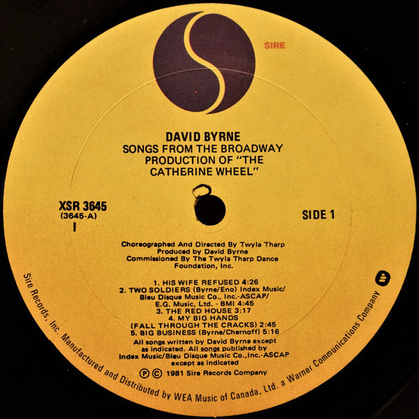 David Byrne - Songs From The Broadway Production Of "The Catherine Wheel" - 1981
