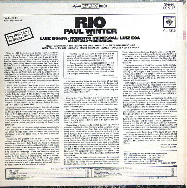 Paul Winter (2) / Luiz Bonfá / Roberto Menescal / Luiz Eça - Rio -