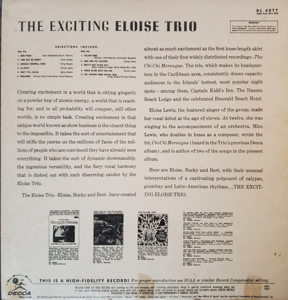 The Eloise Trio - The Exciting Eloise Trio