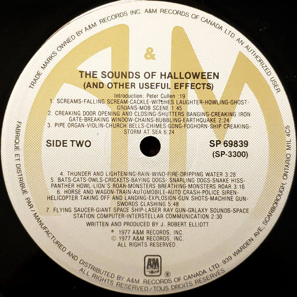 J. Robert Elliot - Halloween Horrors: The Sounds Of Halloween (And Other Useful Effects) - 1977