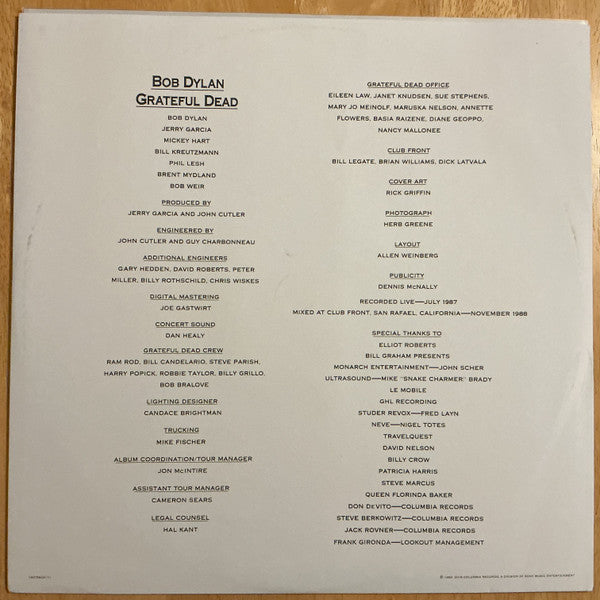 Bob Dylan & Grateful Dead, The - Dylan & The Dead - 2018